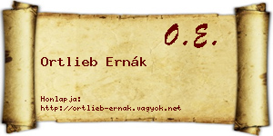 Ortlieb Ernák névjegykártya